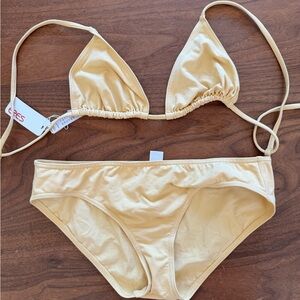 Eres Mouna top and tonal bikini bottom in butter yellow/canary